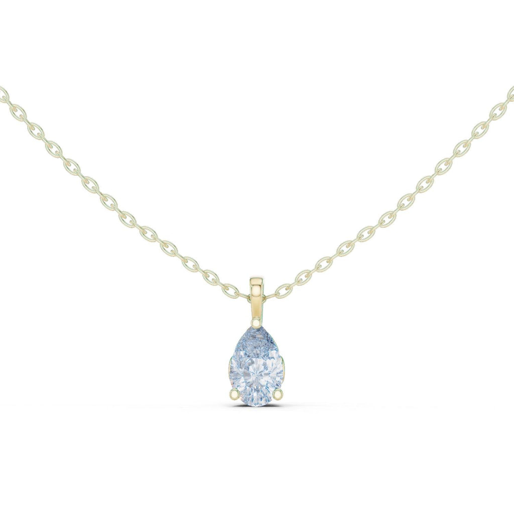 Pear Moissanite Solitaire Pendant Necklace – 925 Sterling Silver, 18K Gold Vermeil