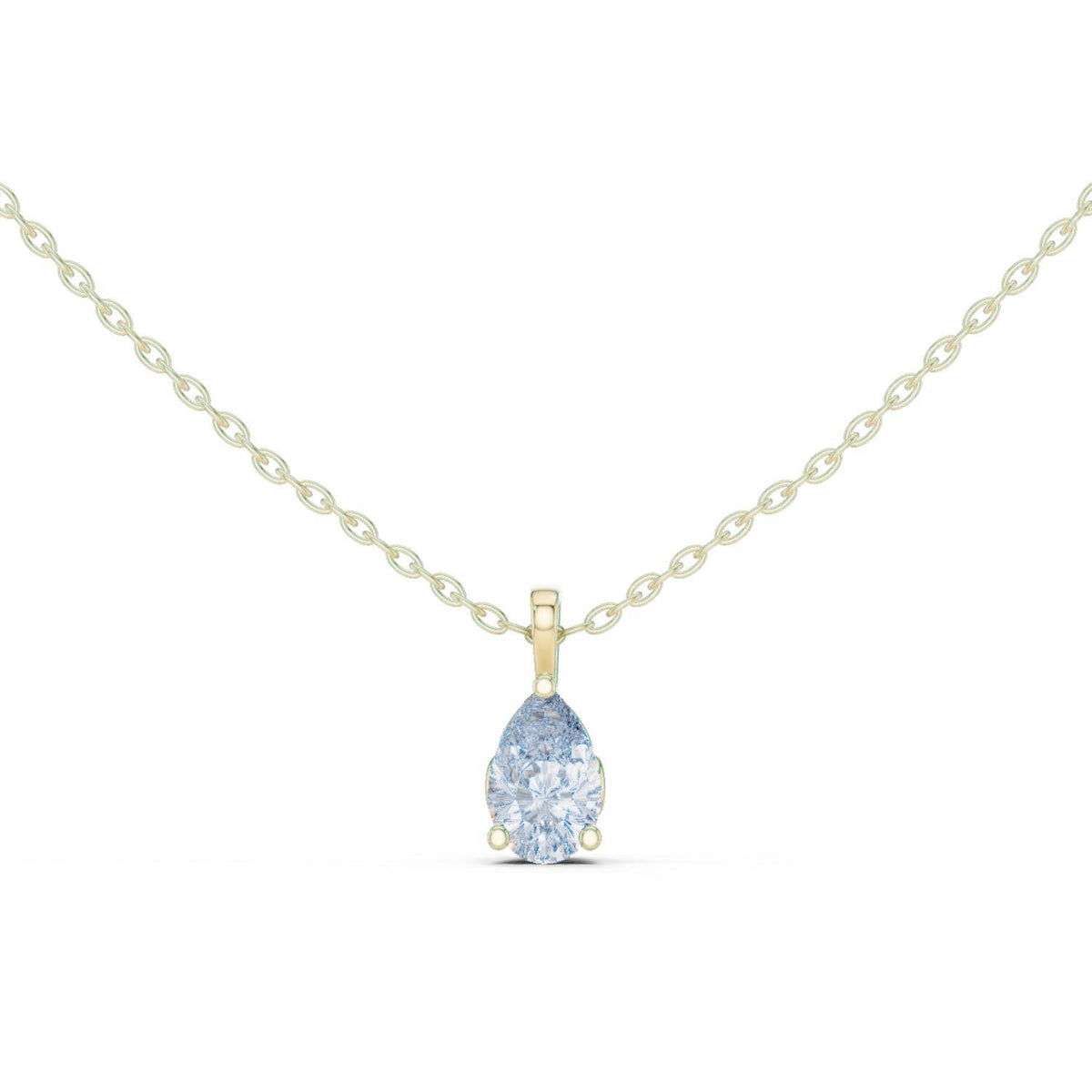 Pear Moissanite Solitaire Pendant Necklace – 925 Sterling Silver, 18K Gold Vermeil
