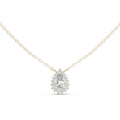 Pear Moissanite Cluster Halo Pendant Necklace – 925 Sterling Silver, 18K Gold Vermeil