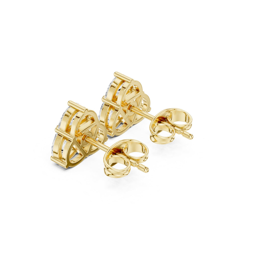 Moissanite Triangle Cluster Stud Earrings – 925 Sterling Silver, 18K Gold Vermeil