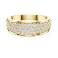 Men's Wide Domed Pavé Moissanite Band – 925 Sterling Silver, 18K Gold Vermeil