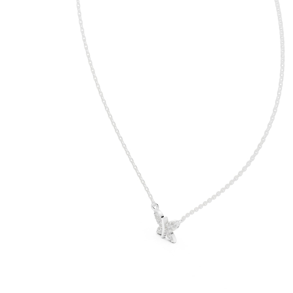 Marquise Moissanite Butterfly Necklace – 925 Sterling Silver, 18K Gold Vermeil