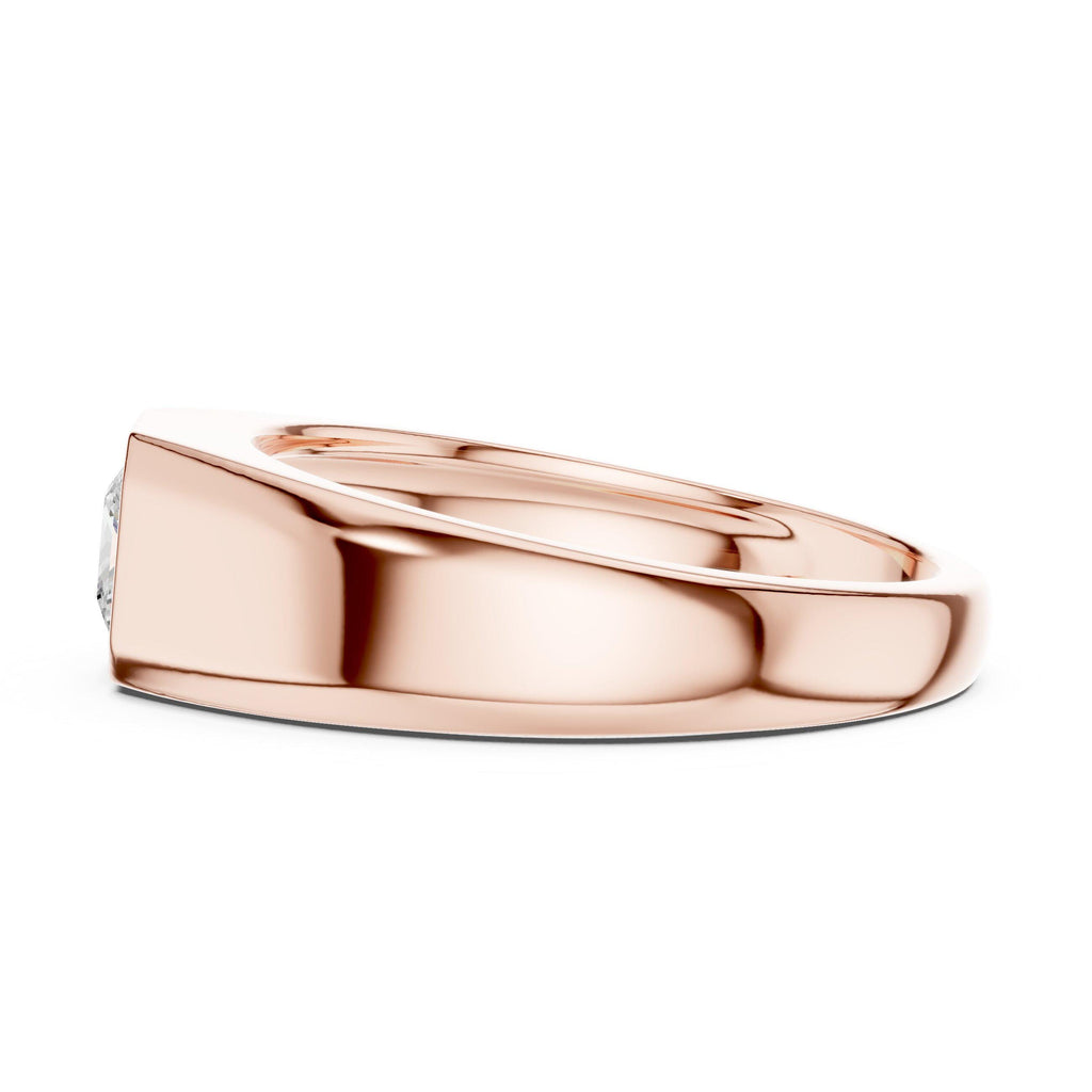 Men's Princess-Cut Moissanite Signet Ring, Flat Top – 925 Sterling Silver, 18K Gold Vermeil
