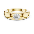 Men's Flush-Set Round Moissanite Domed Band – 925 Sterling Silver, 18K Gold Vermeil