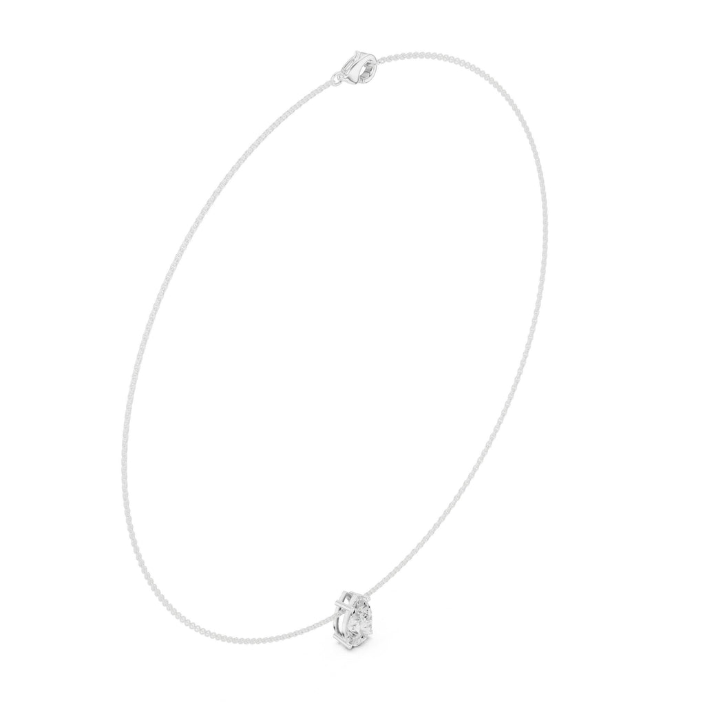 Pear Moissanite Solitaire Necklace – 925 Sterling Silver, 18K Gold Vermeil