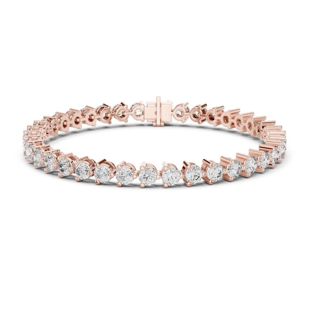 4mm Round Moissanite Tennis Bracelet – 925 Sterling Silver, 18K Gold Vermeil