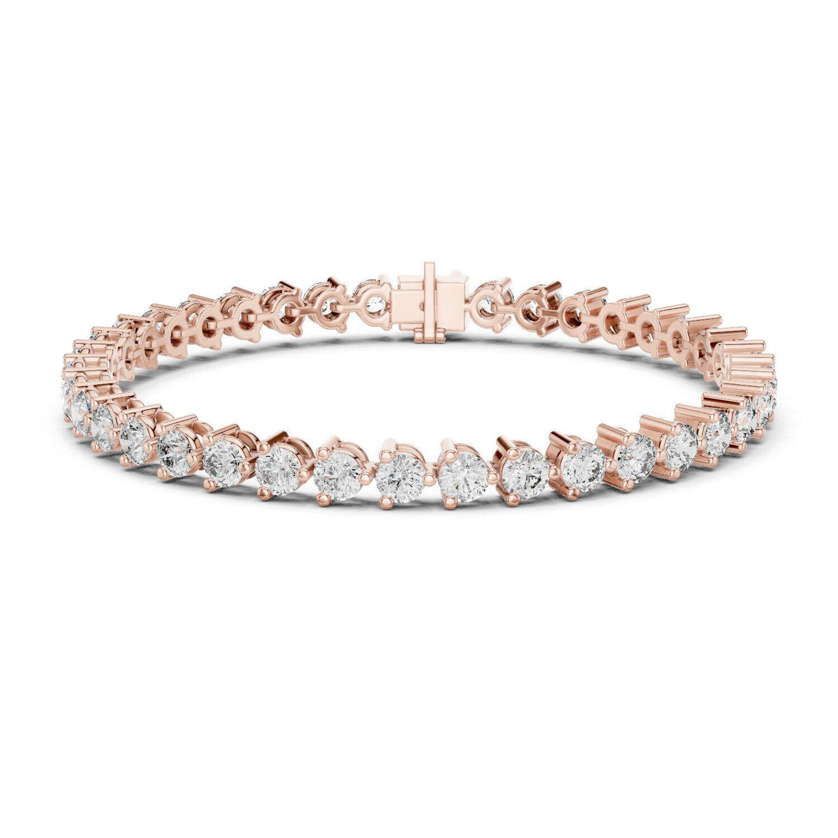 4mm Round Moissanite Tennis Bracelet – 925 Sterling Silver, 18K Gold Vermeil