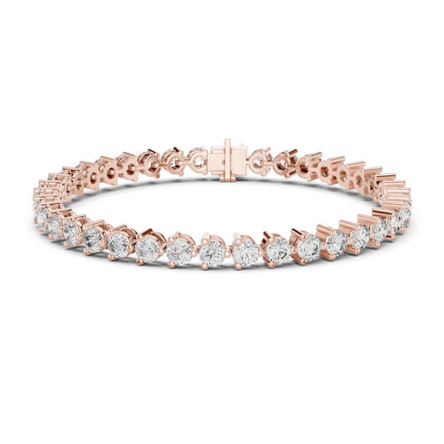 4mm Round Moissanite Tennis Bracelet – 925 Sterling Silver, 18K Gold Vermeil