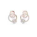 Moissanite Pavé Interlocking Circle Stud Earrings – 925 Sterling Silver, 18K Gold Vermeil