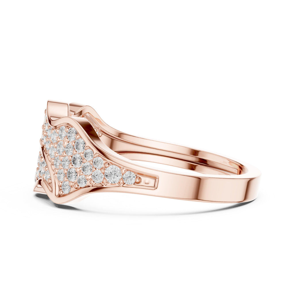 Men's Sculpted Pavé Moissanite Ring – 925 Sterling Silver, 18K Gold Vermeil