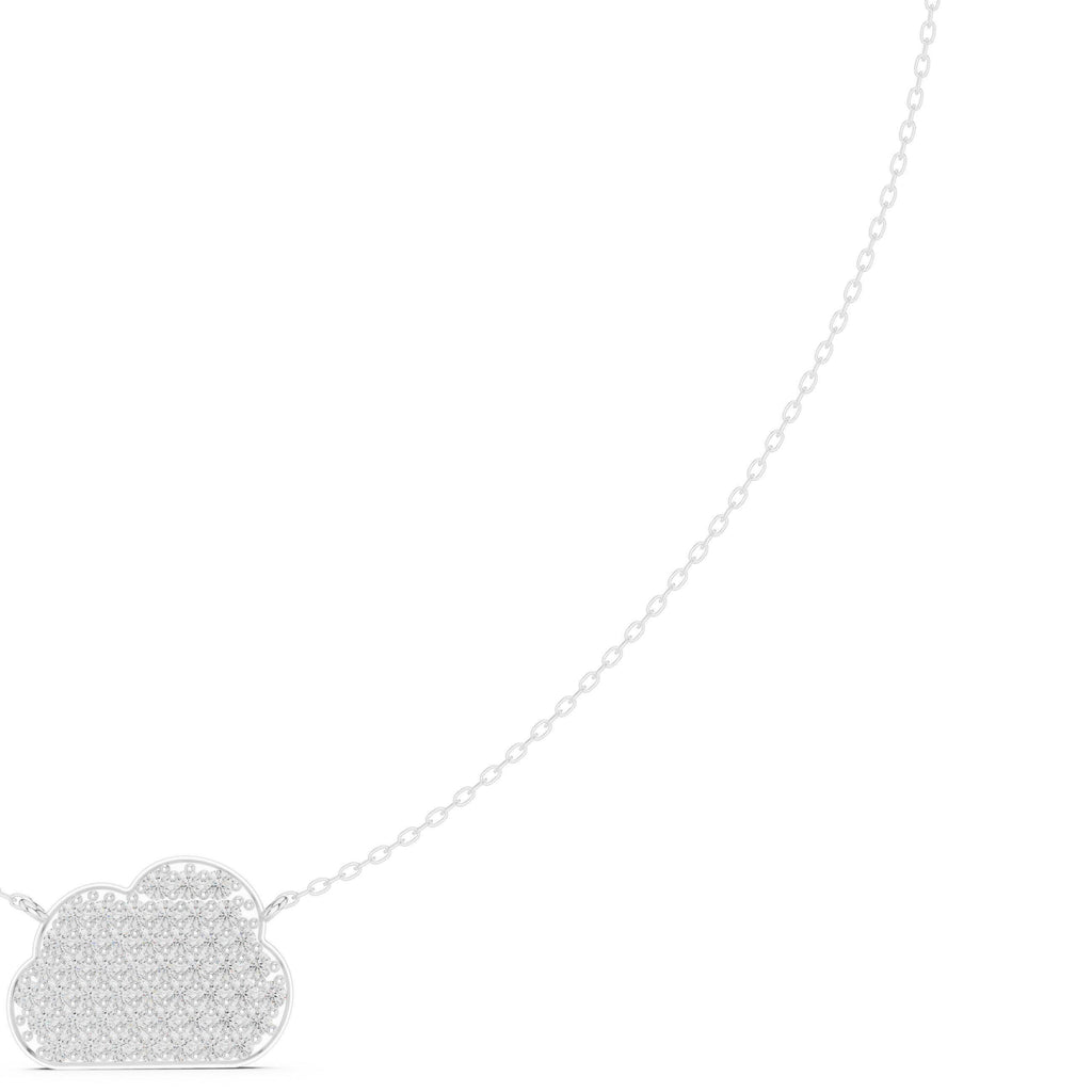 Moissanite Pavé Cloud Necklace – 925 Sterling Silver, 18K Gold Vermeil