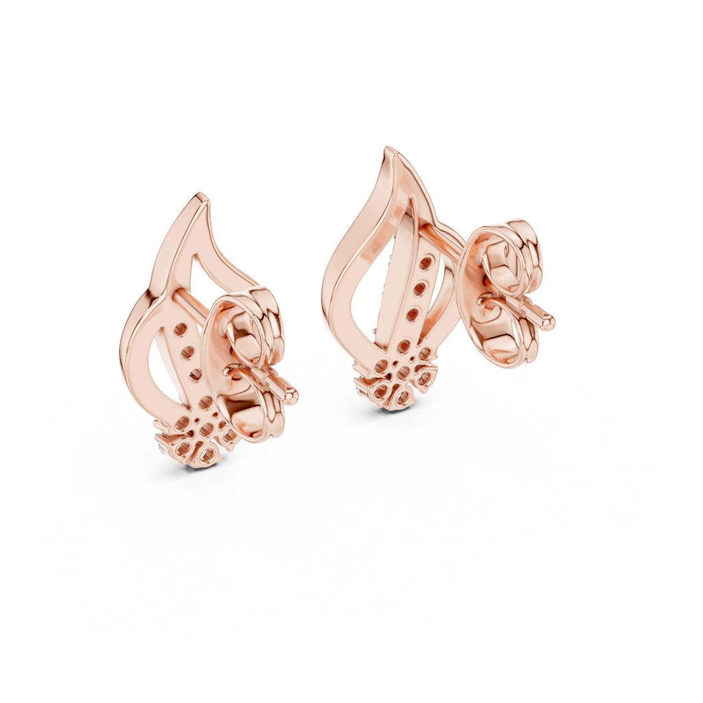 Moissanite Flame Cluster Stud Earrings – 925 Sterling Silver, 18K Gold Vermeil