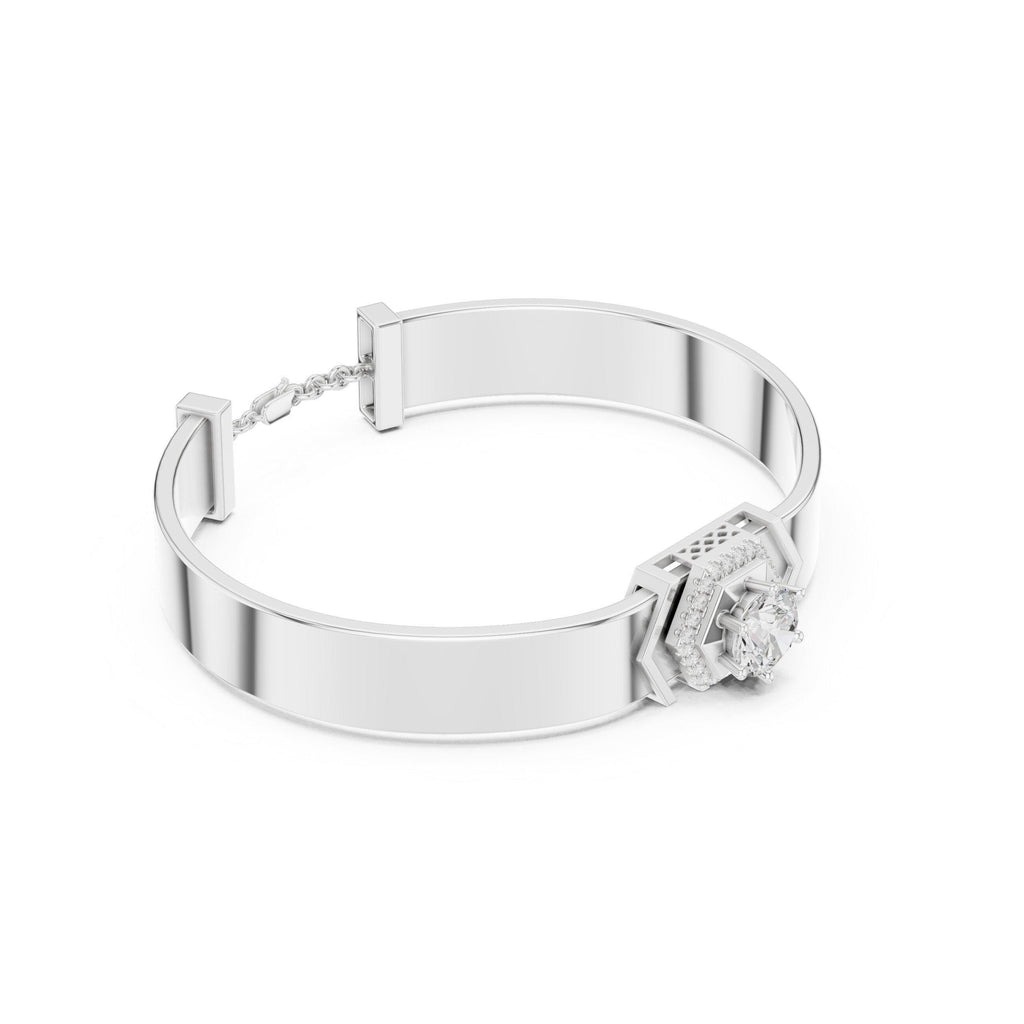 18K Gold Vermeil Men's Moissanite Cuff Bracelet | 925 Sterling Silver, Modern Luxury