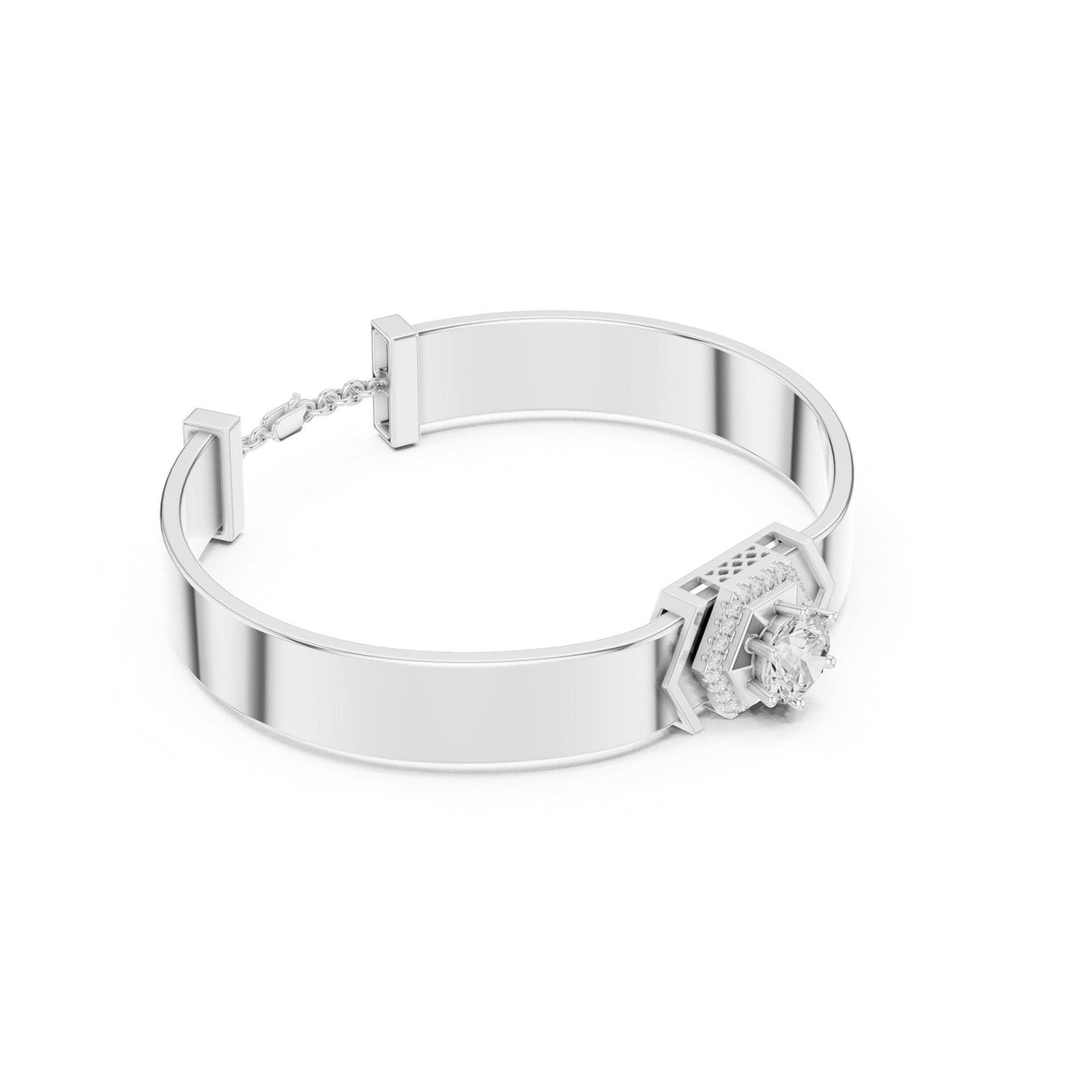 18K Gold Vermeil Men's Moissanite Cuff Bracelet | 925 Sterling Silver, Modern Luxury