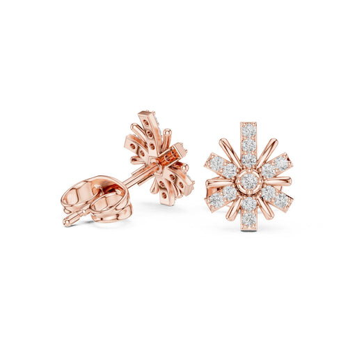 Baguette Moissanite Starburst Stud Earrings – 925 Sterling Silver, 18K Gold Vermeil