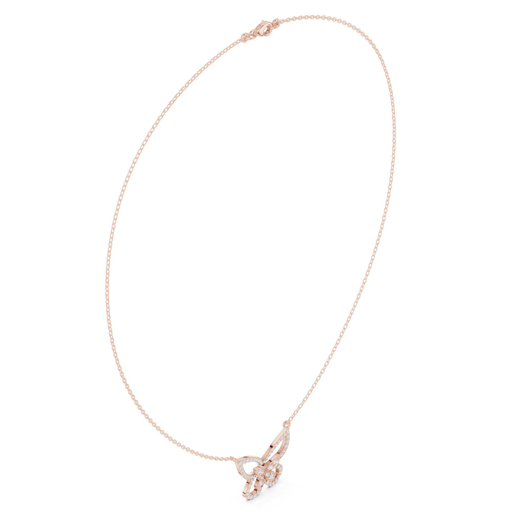 Moissanite Pavé Butterfly Necklace – 925 Sterling Silver, 18K Gold Vermeil
