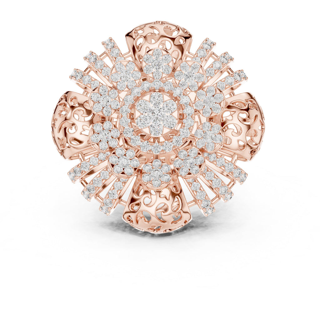 Moissanite Crown Cocktail Ring – 925 Sterling Silver, 18K Gold Vermeil