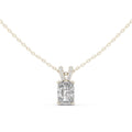 Radiant-Cut Moissanite Solitaire Pendant Necklace – 925 Sterling Silver, 18K Gold Vermeil
