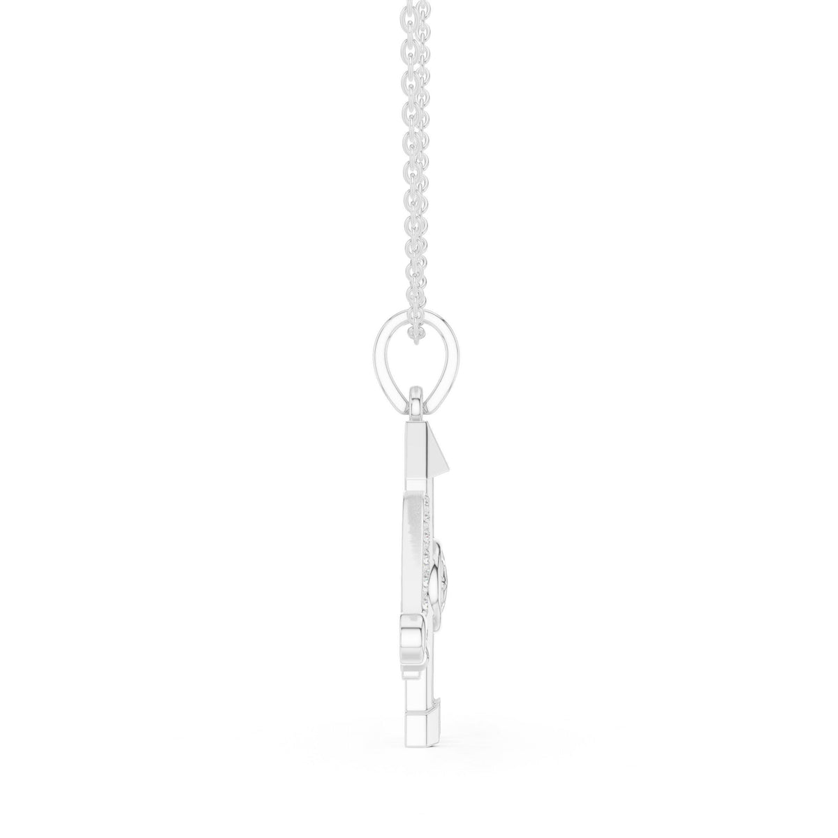 Moissanite Trishul & Om Pendant Necklace – 925 Sterling Silver, 18K Gold Vermeil