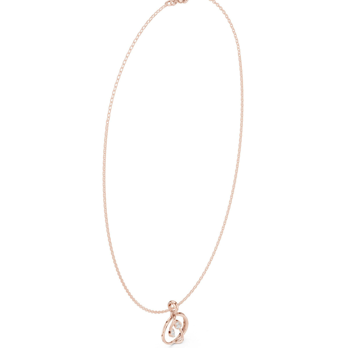 Pear Moissanite Open Swirl Pendant Necklace – 925 Sterling Silver, 18K Gold Vermeil