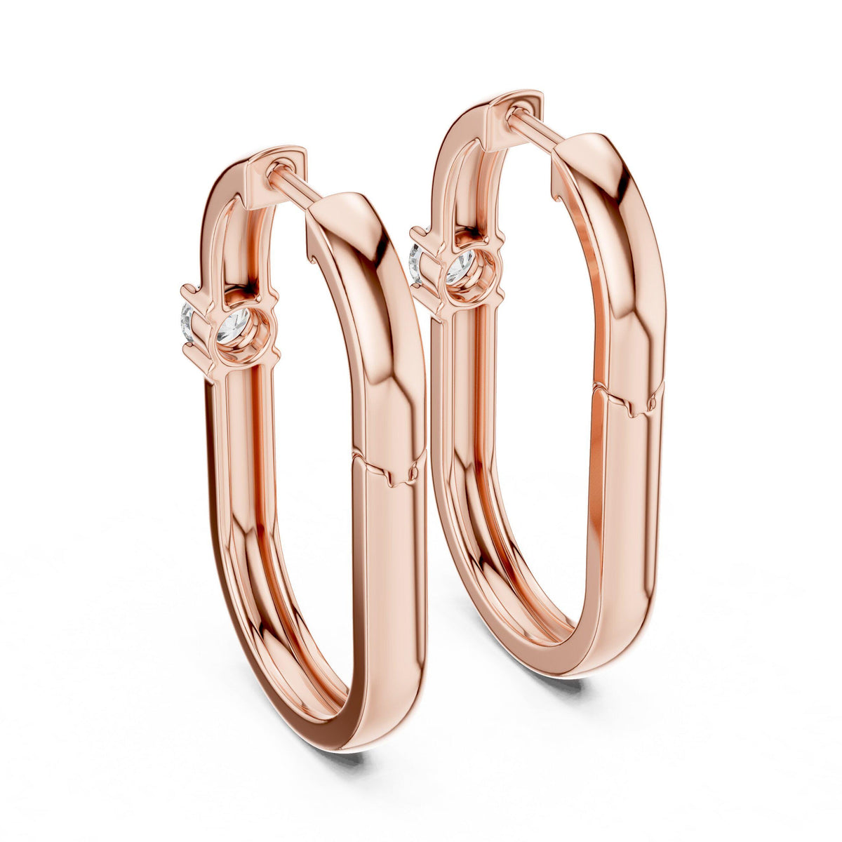Round Moissanite Solitaire Huggie Hoop Earrings – 925 Sterling Silver, 18K Gold Vermeil