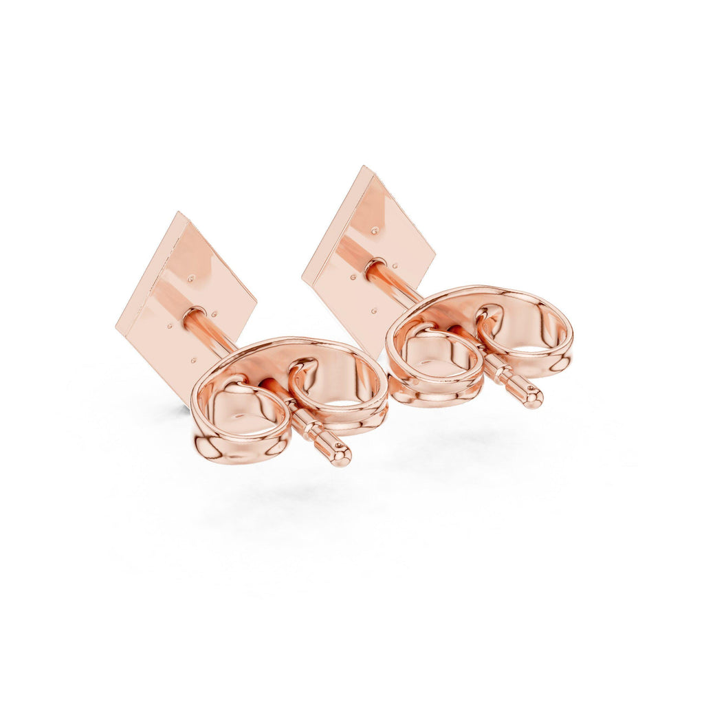 Moissanite Pavé Diamond-Shape Stud Earrings – 925 Sterling Silver, 18K Gold Vermeil