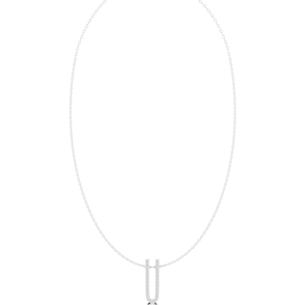 Moissanite Pavé Leaf & Bar Pendant Necklace – 925 Sterling Silver, 18K Gold Vermeil