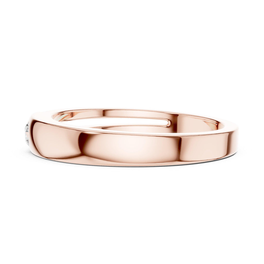 Men's Slim Moissanite Band with Round Accent Stone – 925 Sterling Silver, 18K Gold Vermeil