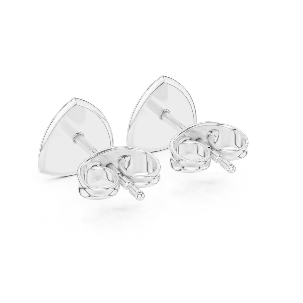 Moissanite Pavé Trillion Stud Earrings – 925 Sterling Silver, 18K Gold Vermeil