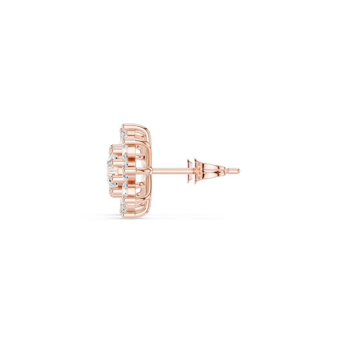 Round Moissanite Sunburst Halo Stud Earrings – 925 Sterling Silver, 18K Gold Vermeil