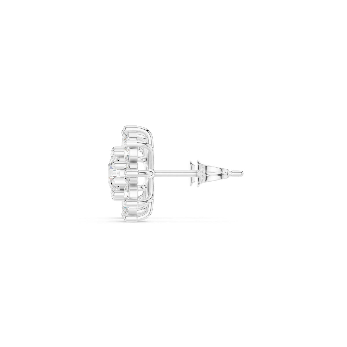 Round Moissanite Sunburst Halo Stud Earrings – 925 Sterling Silver, 18K Gold Vermeil