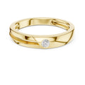 Men's Slim Moissanite Band with Round Accent Stone – 925 Sterling Silver, 18K Gold Vermeil