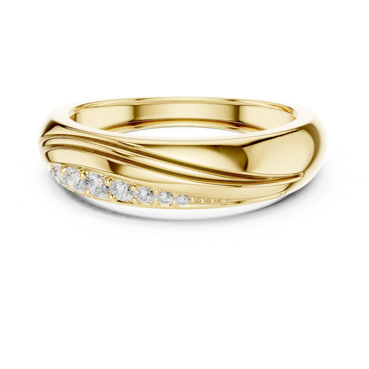 Men's Twisted Band with Pavé Moissanite Stripe – 925 Sterling Silver, 18K Gold Vermeil