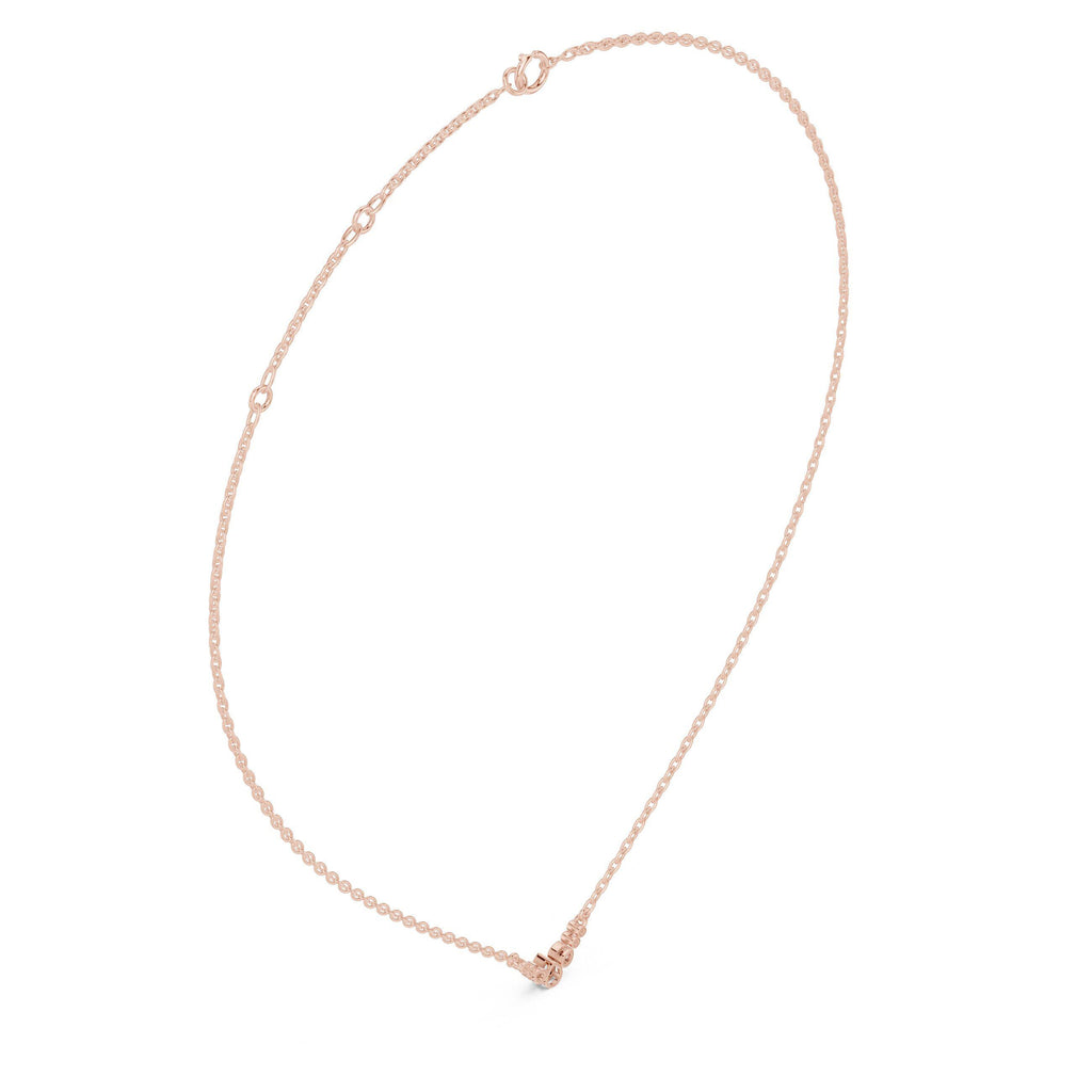 Moissanite Petite Chevron Necklace – 925 Sterling Silver, 18K Gold Vermeil