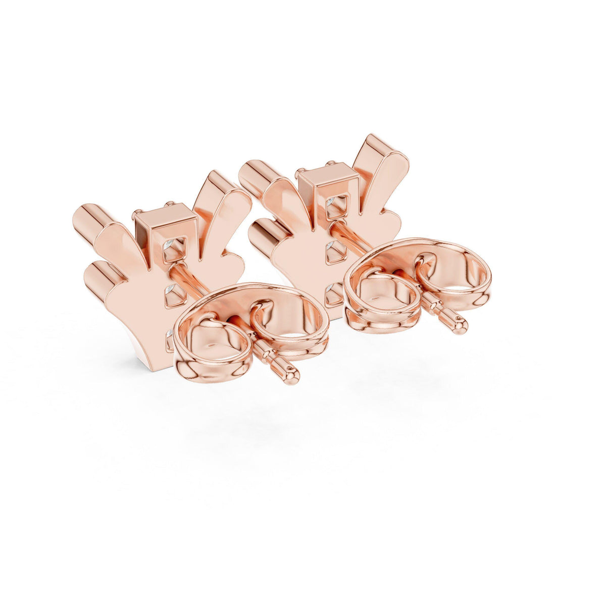 Moissanite Tulip Bar Stud Earrings – 925 Sterling Silver, 18K Gold Vermeil
