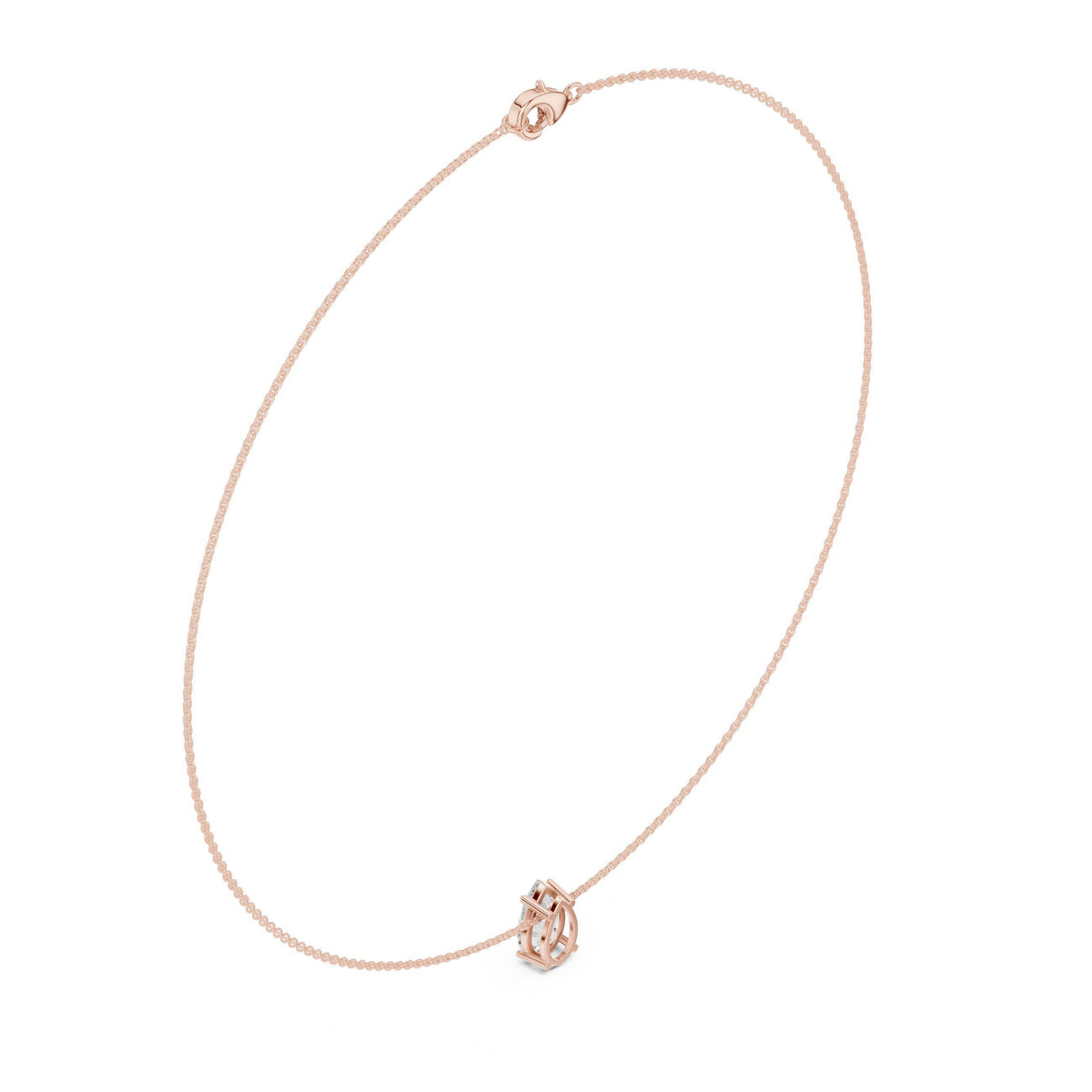 Pear Moissanite Solitaire Necklace – 925 Sterling Silver, 18K Gold Vermeil