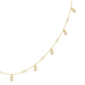 Round Moissanite Dewdrop Station Necklace – 925 Sterling Silver, 18K Gold Vermeil