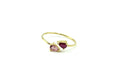 Pear Tourmaline & Ruby Bypass Ring – 925 Sterling Silver, 18K Gold Vermeil