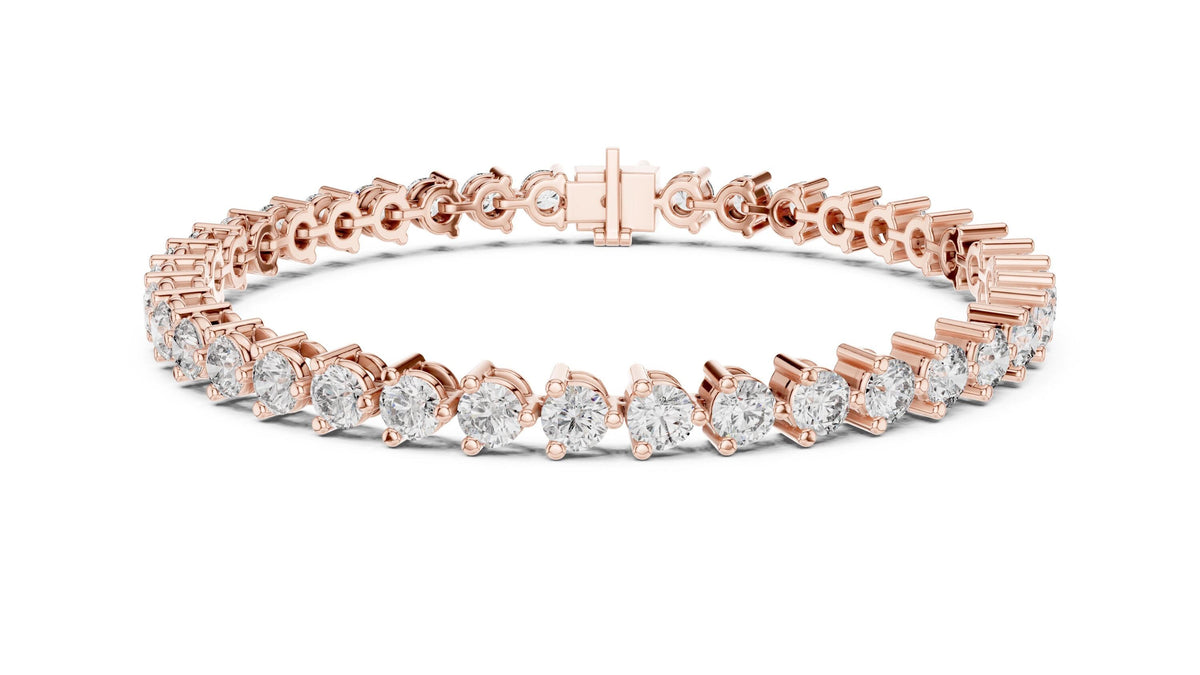4mm Round Moissanite Tennis Bracelet – 925 Sterling Silver, 18K Gold Vermeil