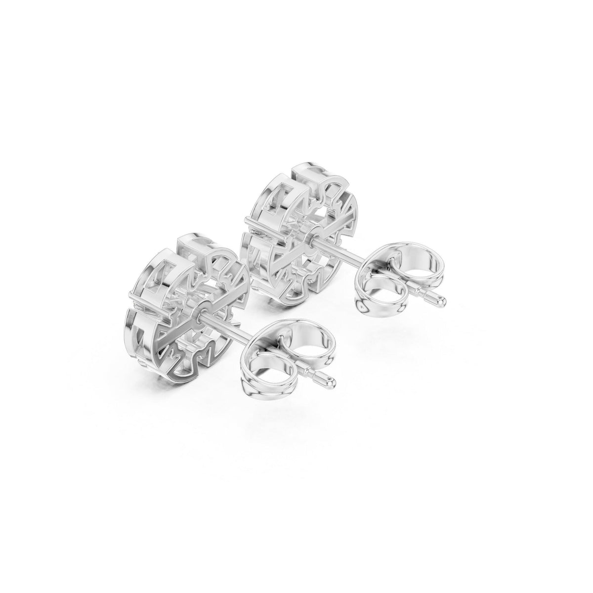 Round Moissanite Medallion Cluster Stud Earrings – 925 Sterling Silver, 18K Gold Vermeil