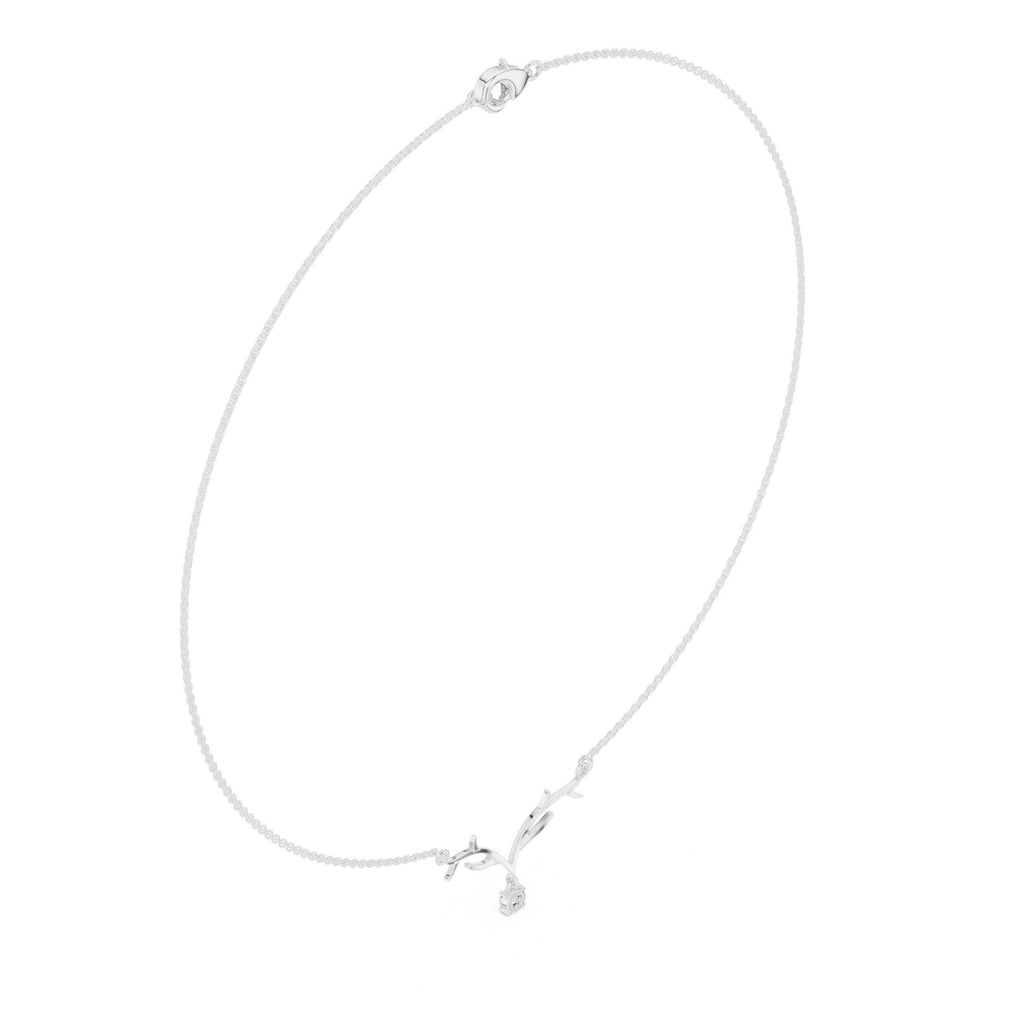 Moissanite Twig Branch Necklace – 925 Sterling Silver, 18K Gold Vermeil