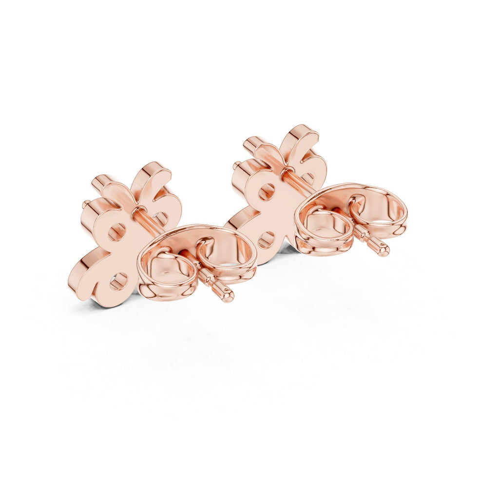 Moissanite Pavé Butterfly Stud Earrings – 925 Sterling Silver, 18K Gold Vermeil