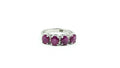 Four-Stone Ruby Band Ring – 925 Sterling Silver, 18K White Gold Vermeil