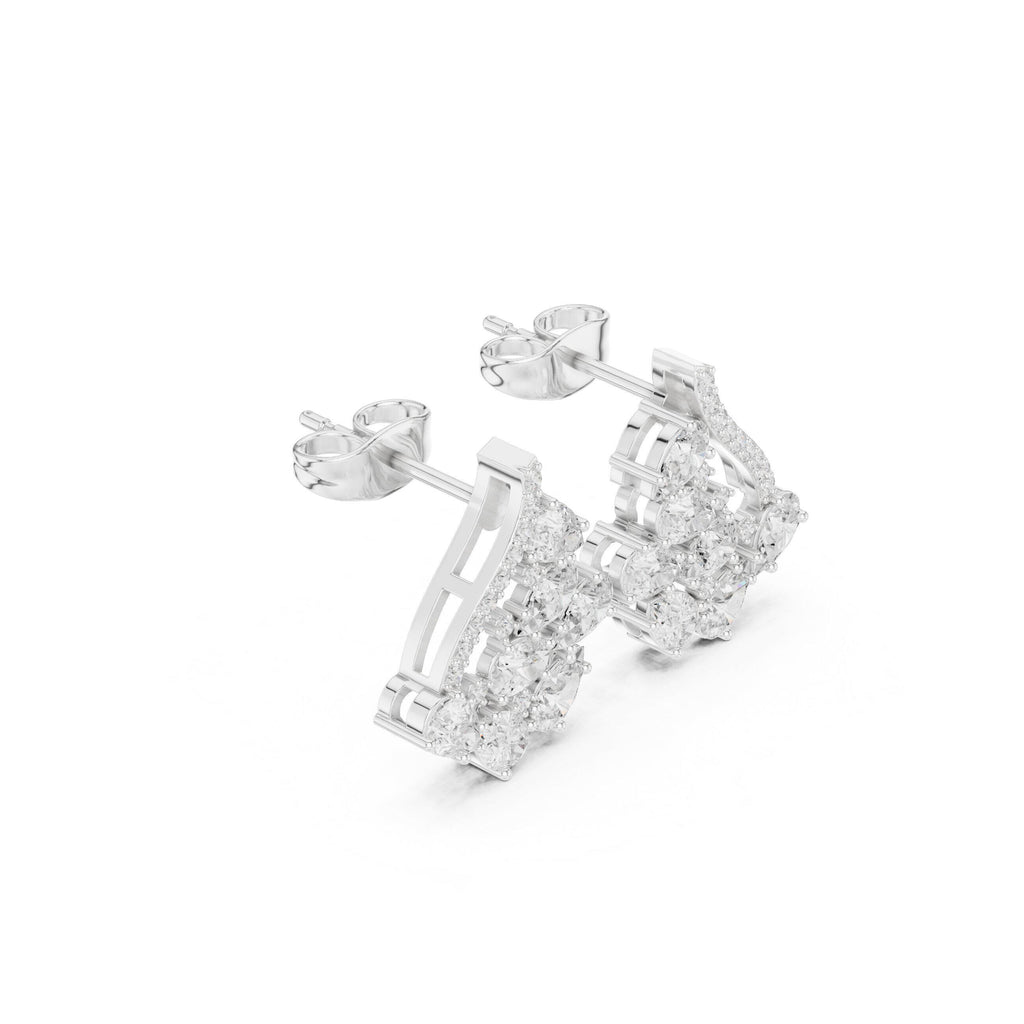 Marquise Moissanite Open Triangle Stud Earrings – 925 Sterling Silver, 18K Gold Vermeil