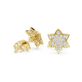 Moissanite Pavé Star Flower Stud Earrings – 925 Sterling Silver, 18K Gold Vermeil