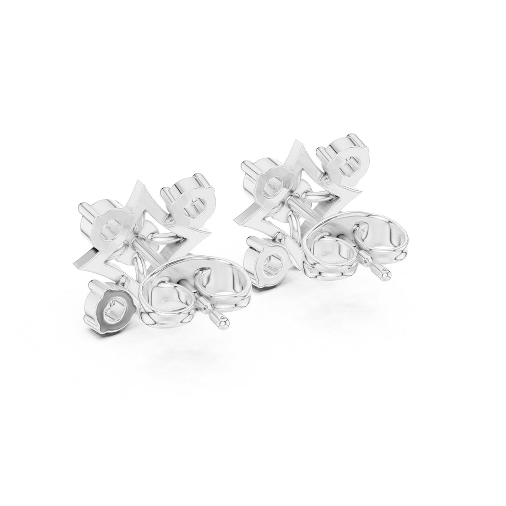 Moissanite Four-Point Star Frame Stud Earrings – 925 Sterling Silver, 18K Gold Vermeil