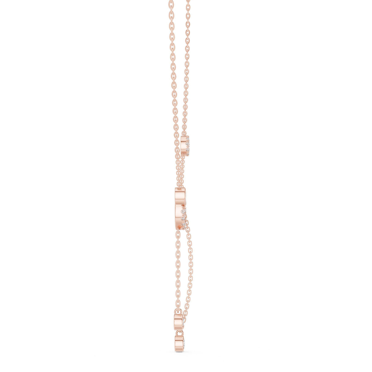 Round & Oval Moissanite Circle Lariat Necklace – 925 Sterling Silver, 18K Gold Vermeil