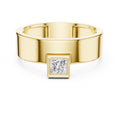 Men's Princess-Cut Moissanite Ring, Wide Flat Band – 925 Sterling Silver, 18K Gold Vermeil