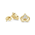 Moissanite Pavé Spade Stud Earrings – 925 Sterling Silver, 18K Gold Vermeil