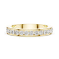 Men's Slim Channel-Set Moissanite Band – 925 Sterling Silver, 18K Gold Vermeil